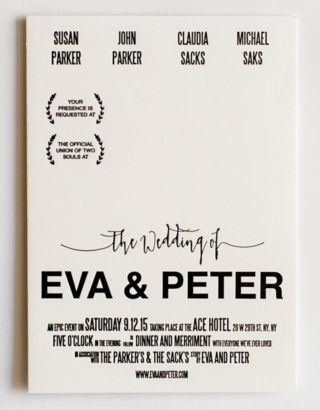 Movie Poster Inspired Letterpress Wedding Invitations by Miks Letterpress+ / Oh So Beautiful Paper