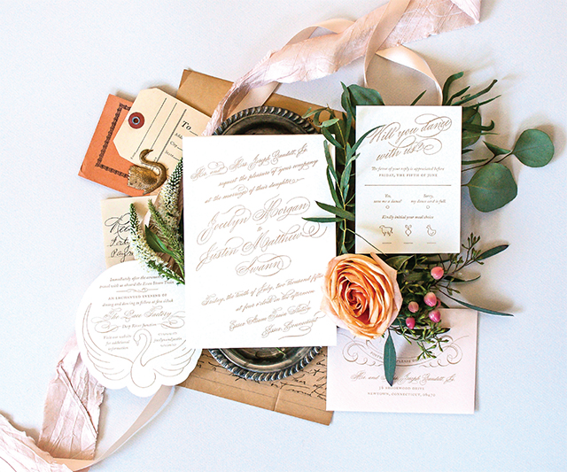 Romantic Swan-Inspired Wedding Invitations by Coral Pheasant / Oh So Beautiful Paper