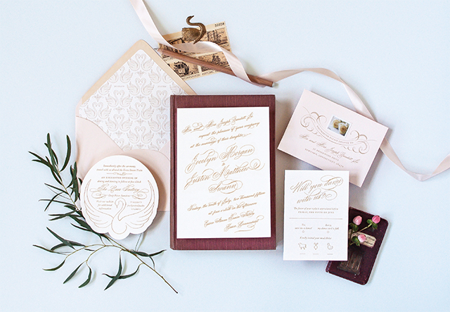 wedding invitations with swans