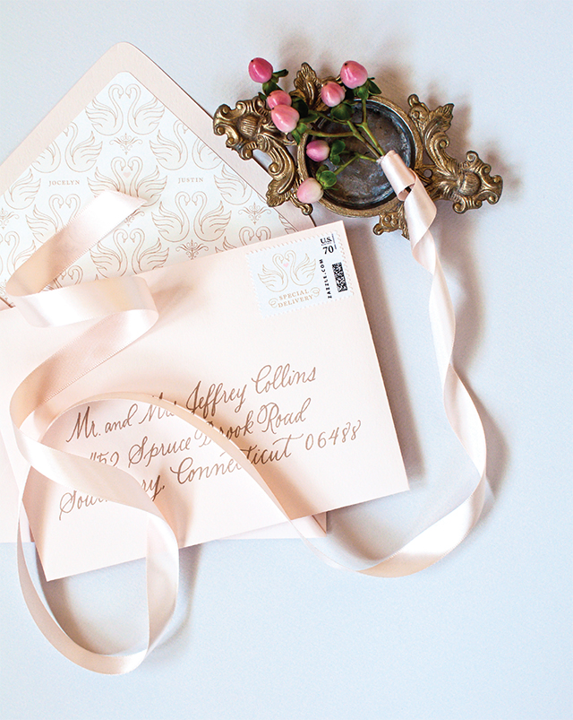 Romantic Swan-Inspired Wedding Invitations by Coral Pheasant / Oh So Beautiful Paper