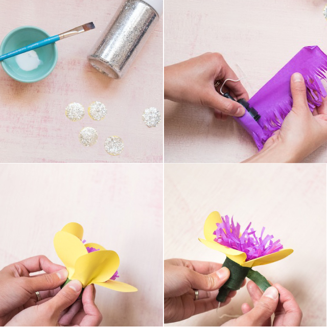 DIY Paper Flower Party Poppers