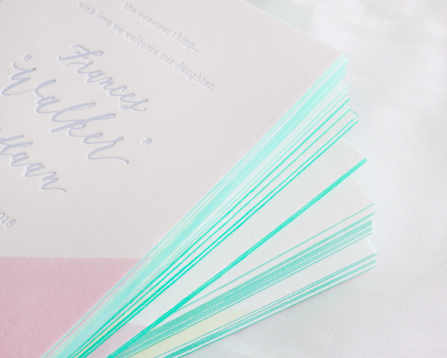 Dip Dyed Baby Announcements by Swell Press / Oh So Beautiful Paper