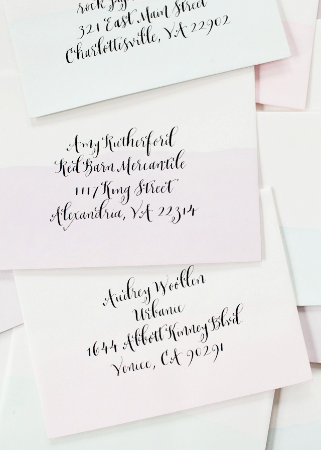 Paper Party 2016 Rainbow Watercolor and Hologram Foil Invitations / Calligraphy by Meant to Be Calligraphy / Oh So Beautiful Paper