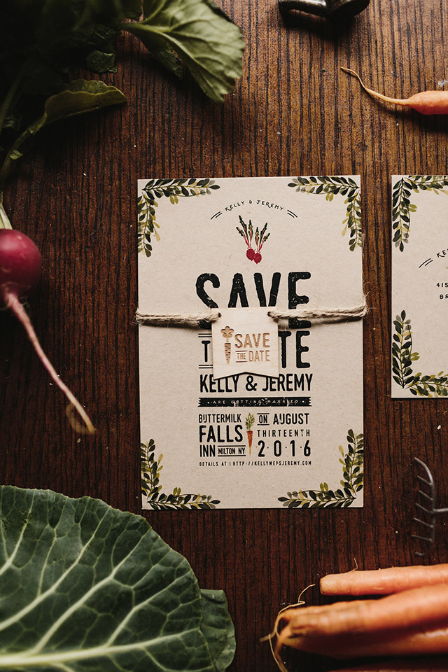 Rustic Farm to Table Watercolor Save the Dates by Wide Eyes Paper Co. / Oh So Beautiful Paper