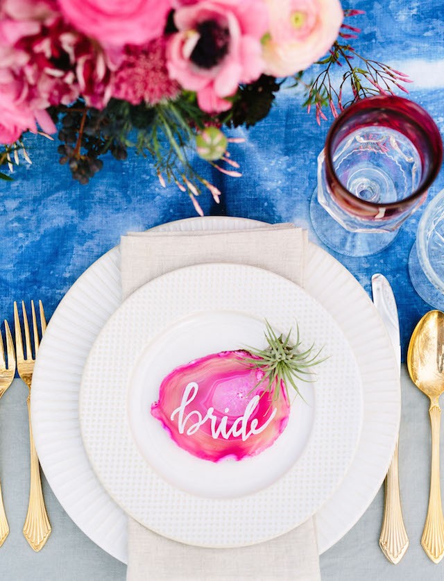Wedding Stationery Inspiration: Agate Place Setting Ideas / Oh So Beautiful Paper