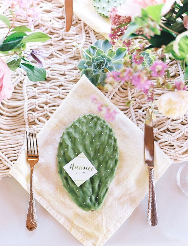 Wedding Stationery Inspiration: Cactus Place Setting Ideas / Oh So Beautiful Paper