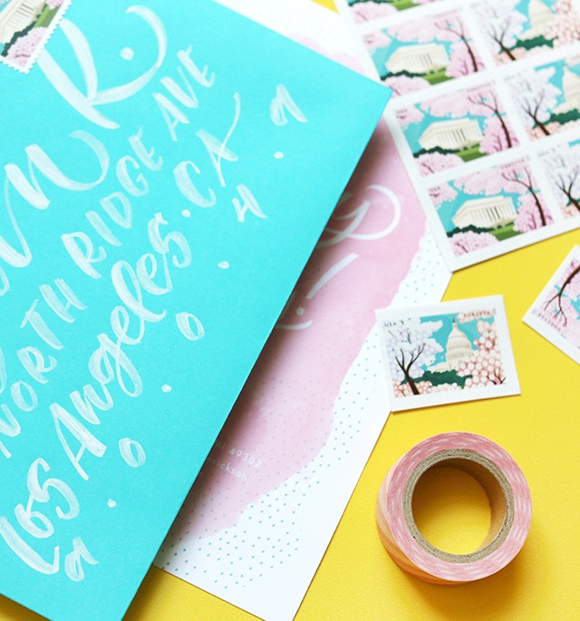 Brush Lettering Baby Shower Invitations by Molly Jacques for Juni / Oh So Beautiful Paper