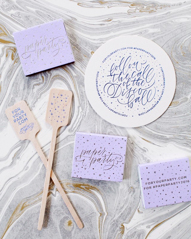 Paper Party 2016 Cocktail Menus, Stir Sticks, Coasters, and Matchbox Favors / Oh So Beautiful Paper