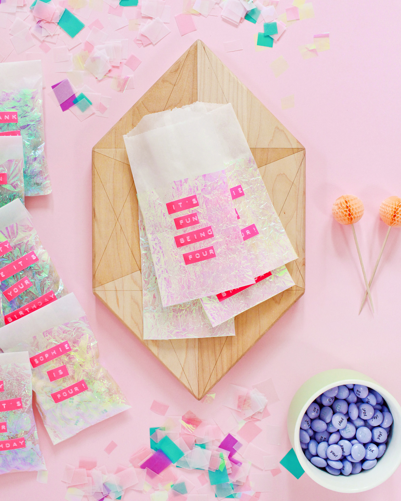 DIY Iridescent Favor Bags / Oh So Beautiful Paper