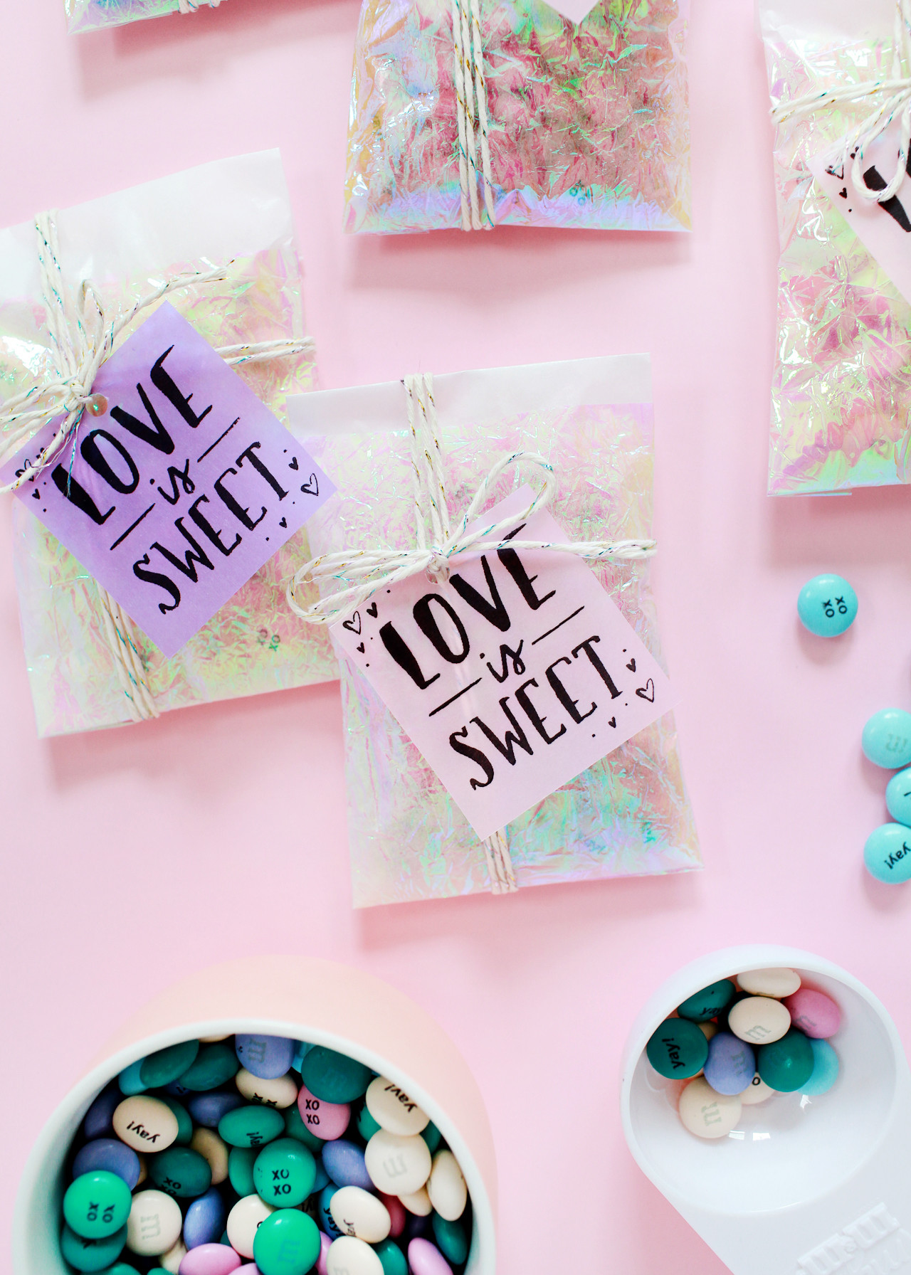 Printable Party Favor Tags with My M&Ms / Design by Swiss Cottage Designs / Oh So Beautiful Paper