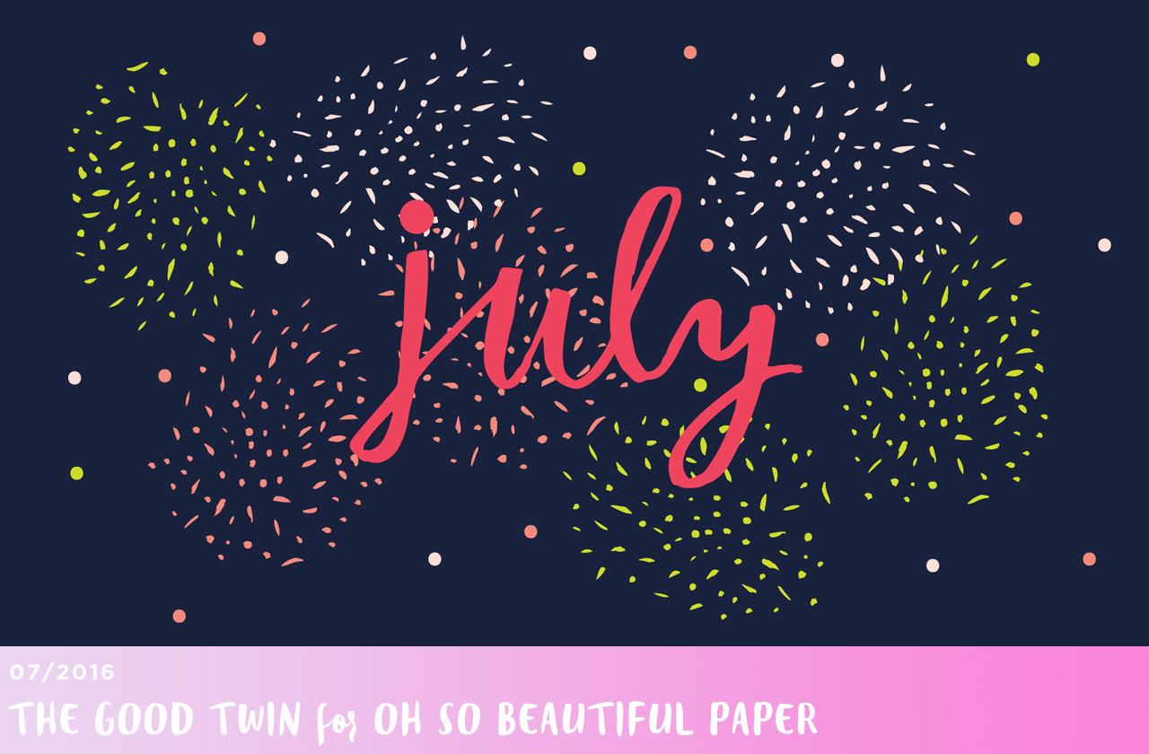 Fireworks / July Illustrated Wallpaper by The Good Twin for Oh So Beautiful Paper