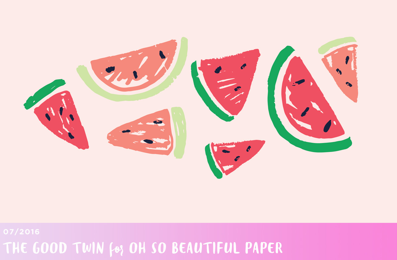 Watermelon / July Illustrated Wallpaper by The Good Twin for Oh So Beautiful Paper