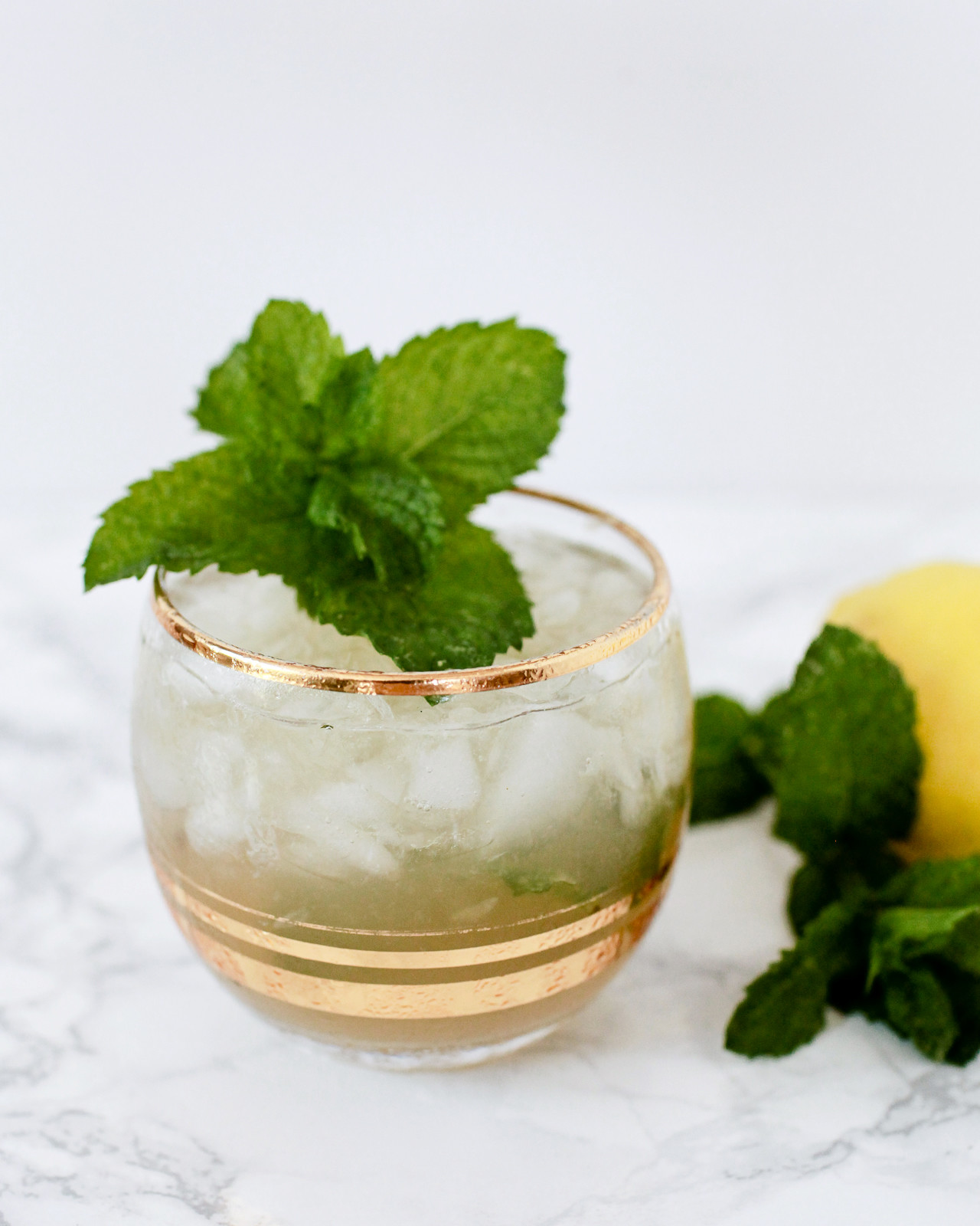 Lemon-Mint Gin Smash Cocktail Recipe / Oh So Beautiful Paper