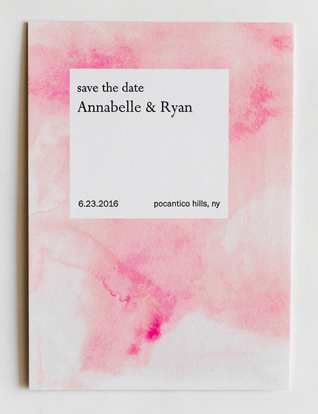 Soft Modern Watercolor Wedding Invitations by Miks Letterpress / Photo by Rachel Lynn Photography via Oh So Beautiful Paper