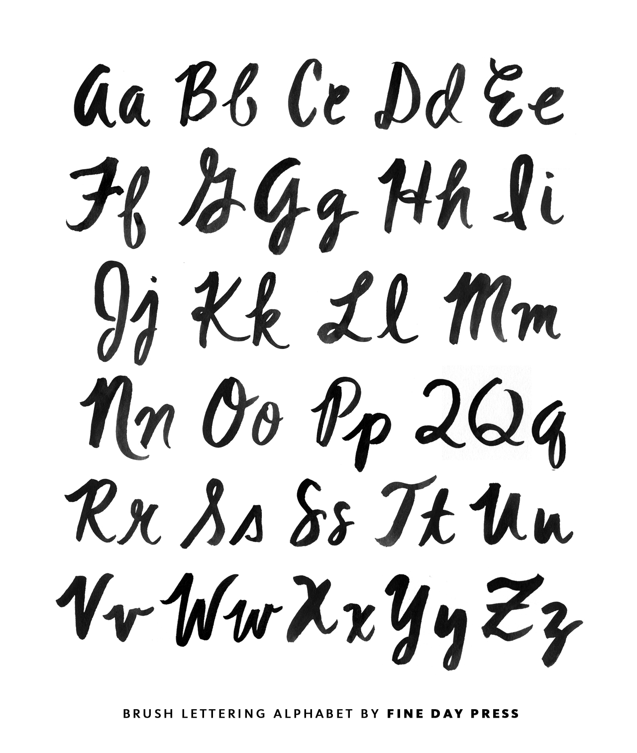 brush tip lettering