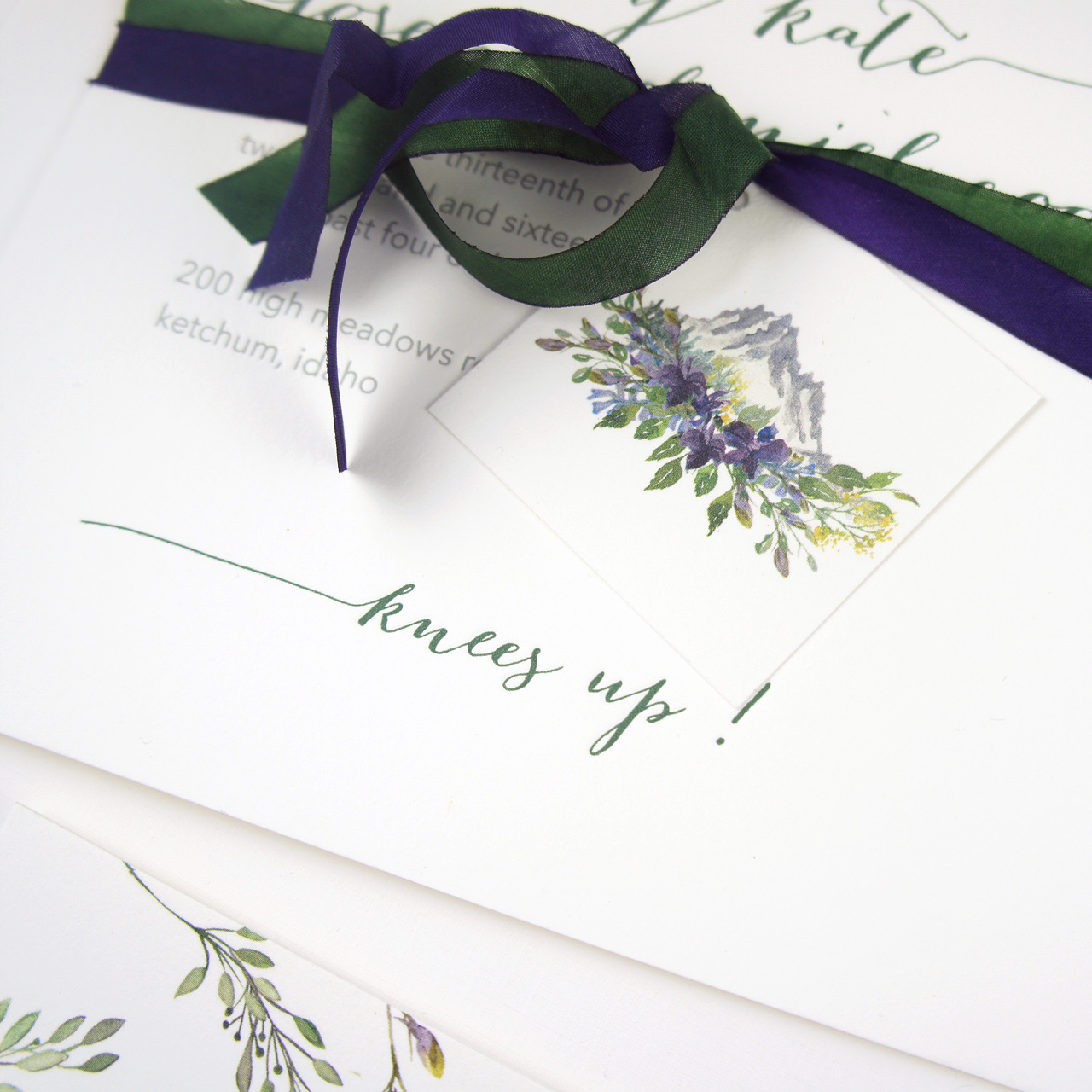 Illustrated Wildflower Wedding Invitations by Honey Paper
