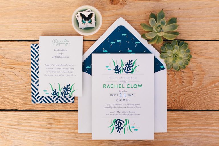 Ocean Inspired Baby Shower Invitations