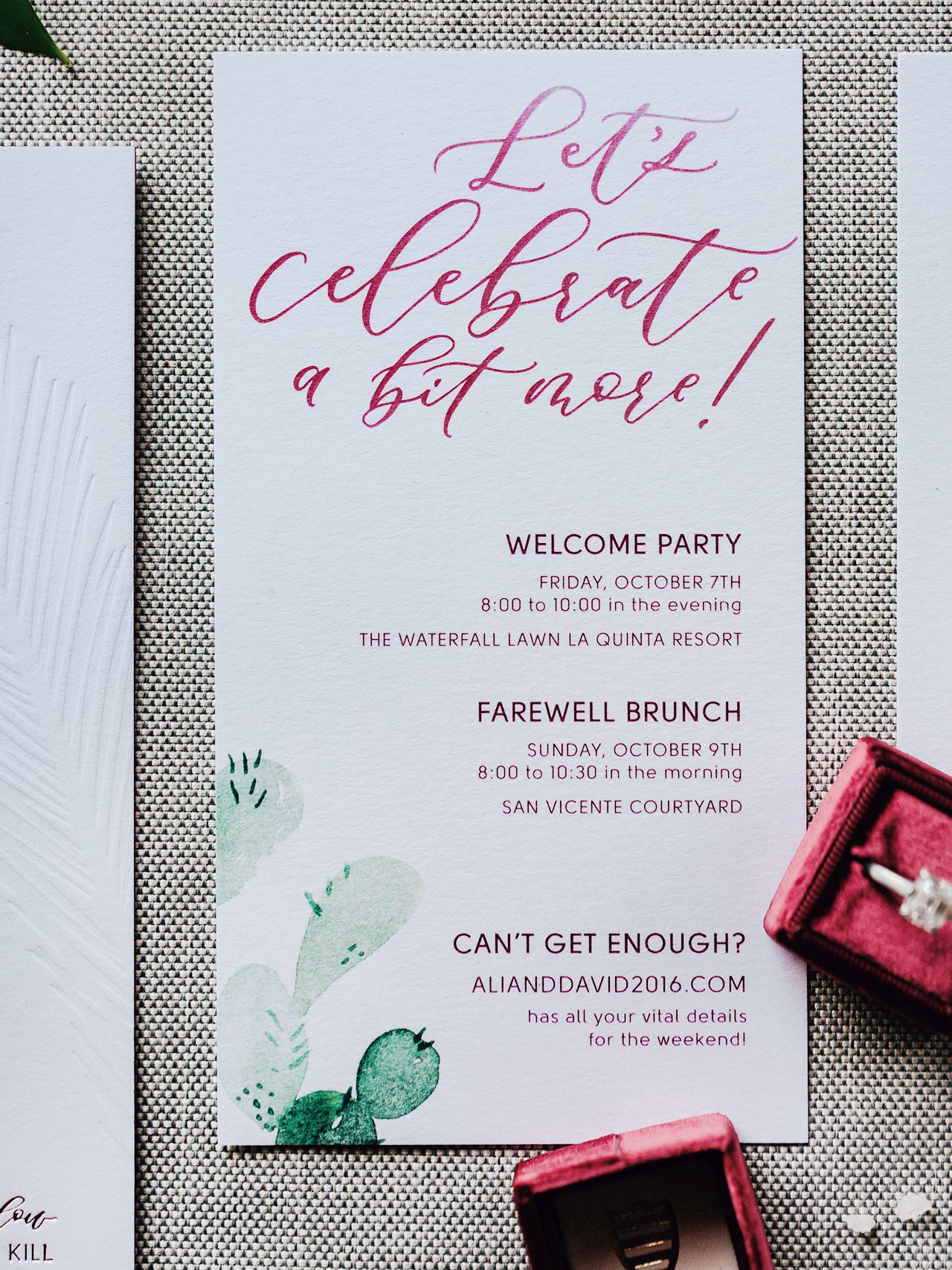 Cactus and Calligraphy Wedding Invitations by Twinkle and Toast