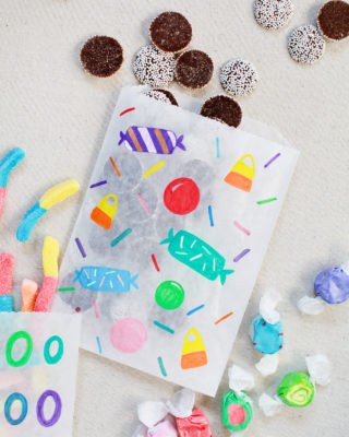 DIY Colorful Halloween Treat Bags