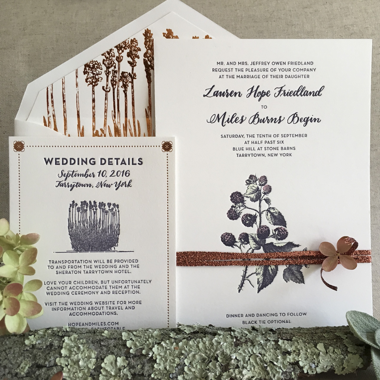 Illustrated Farm to Table Inspired Wedding Invitations by Robinson Press