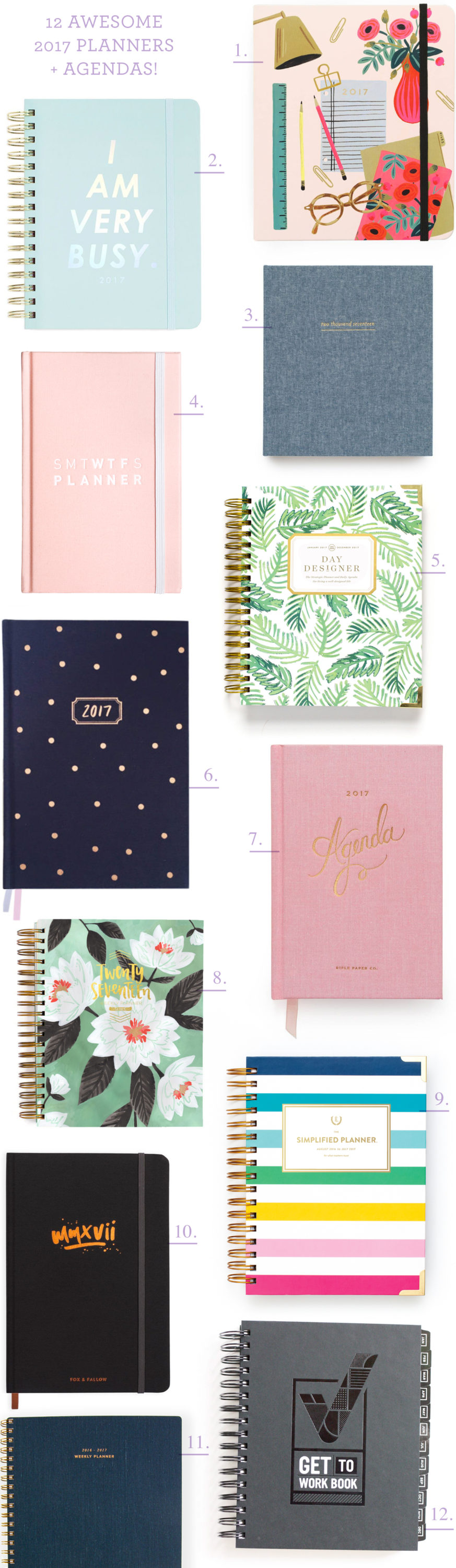 Twelve Awesome 2017 Planners and Agendas