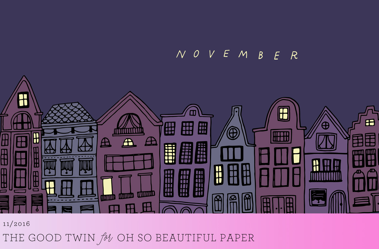 November Illustrated Wallpaper / The Good Twin for Oh So Beautiful Paper