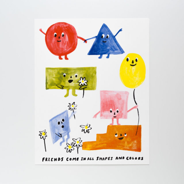 Yellow Owl Workshop: Friends Come in All Colors and Shapes Print
