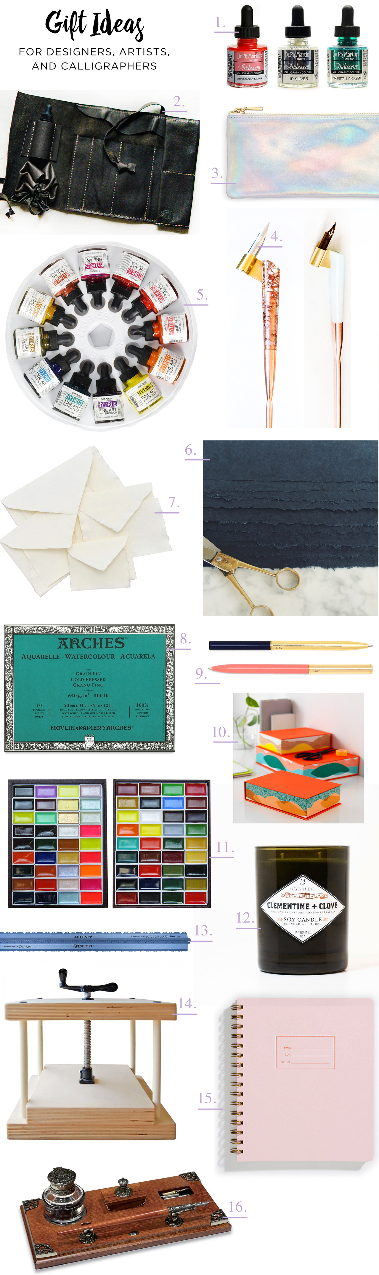 2016 Gift Guide: Gift Ideas for Designers, Artists, and Calligraphers