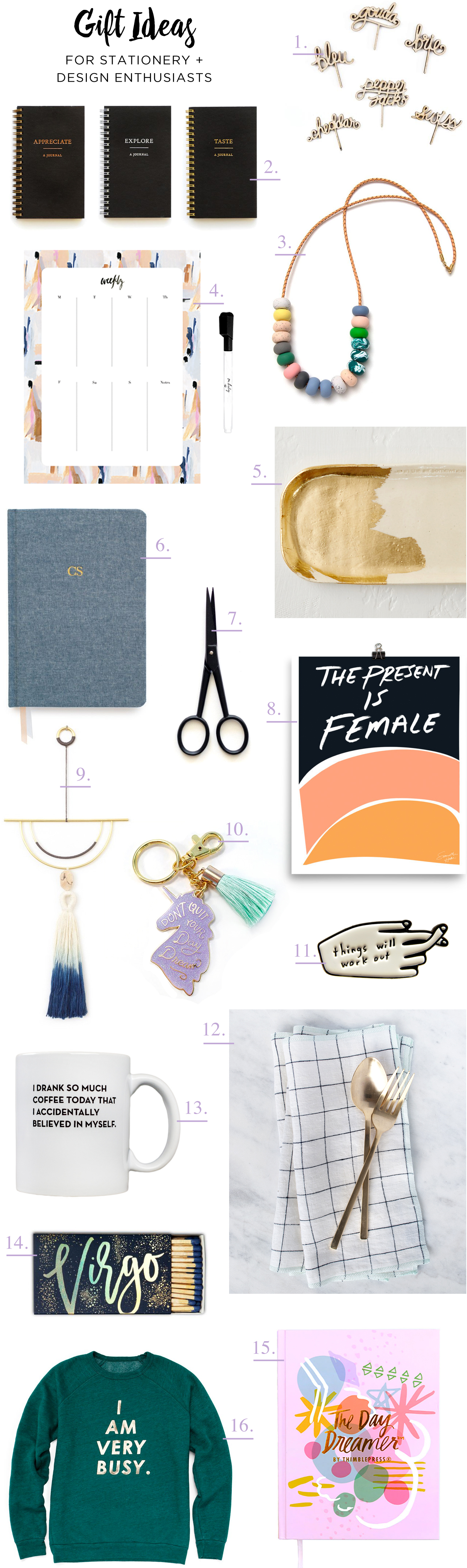 2016 Gift Guide: Gift Ideas for Stationery and Design Enthusiasts