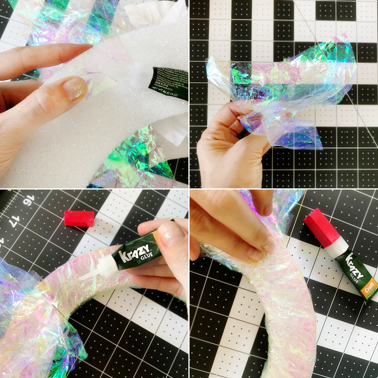 DIY Iridescent Winter Wreath â€“Â made with Krazy Glue!