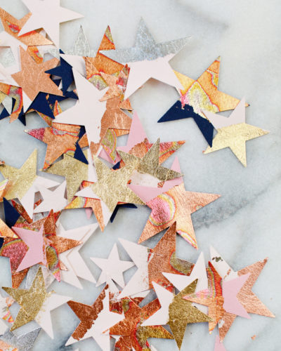 DIY Metallic and Iridescent Star Table Confetti