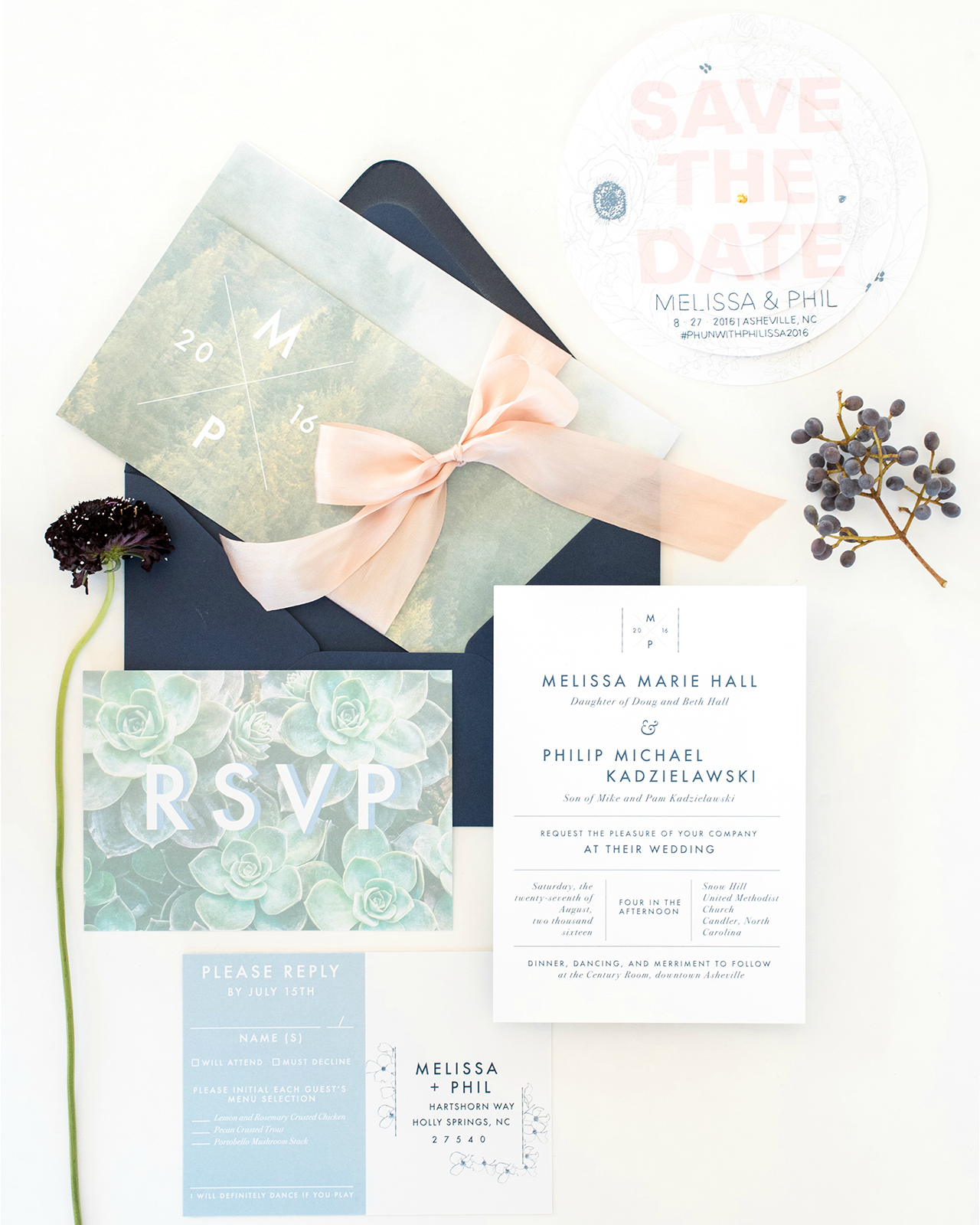 Playful Mountain-Inspired Wedding Invitations by One and Only Paper