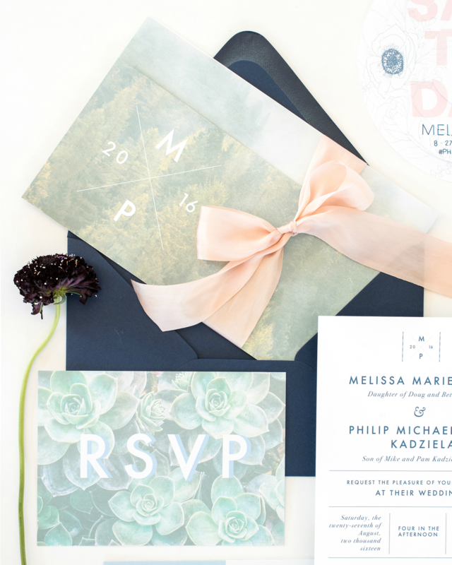 Playful Mountain-Inspired Wedding Invitations by One and Only Paper