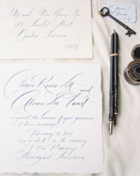 French Chateau Inspired Calligraphy Wedding Invitations