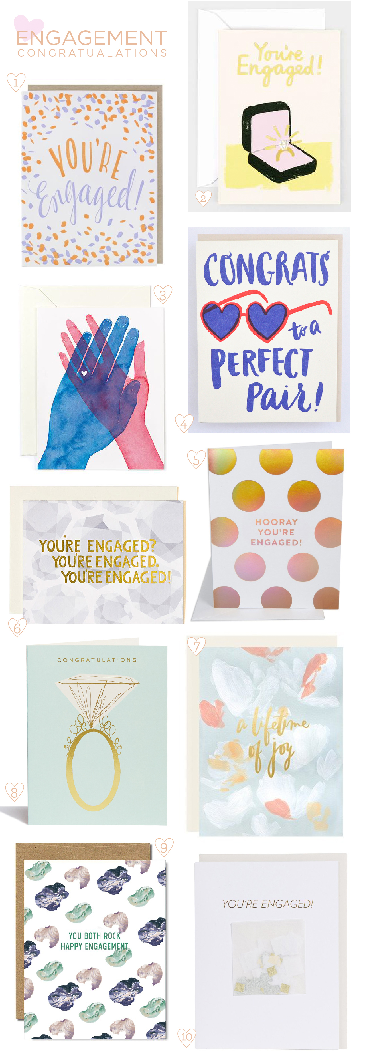 Engagement Congratulations Card Round Up