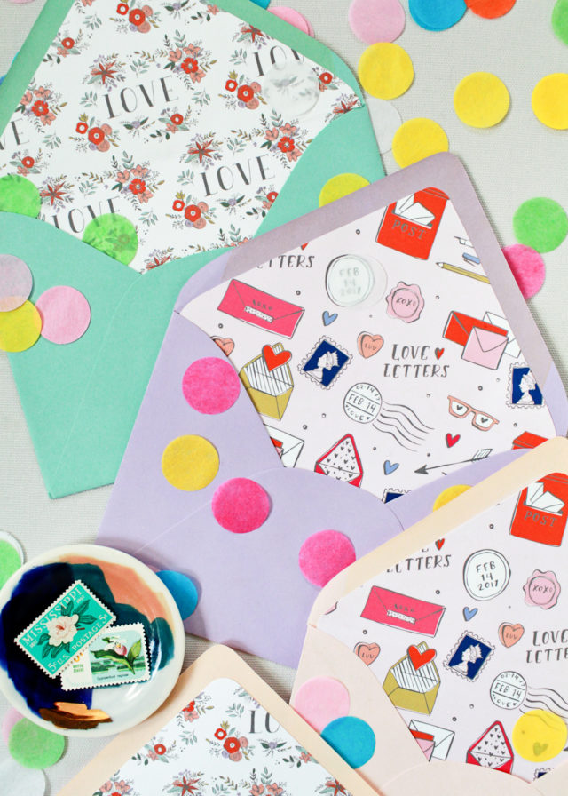 printable valentine's day envelope liners