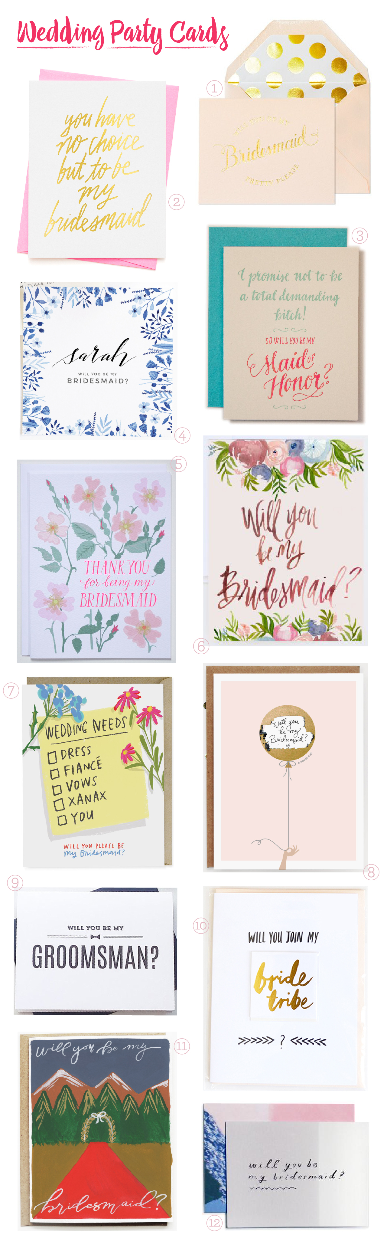 Stationery A-Z: Will You Be My Bridesmaid Cards