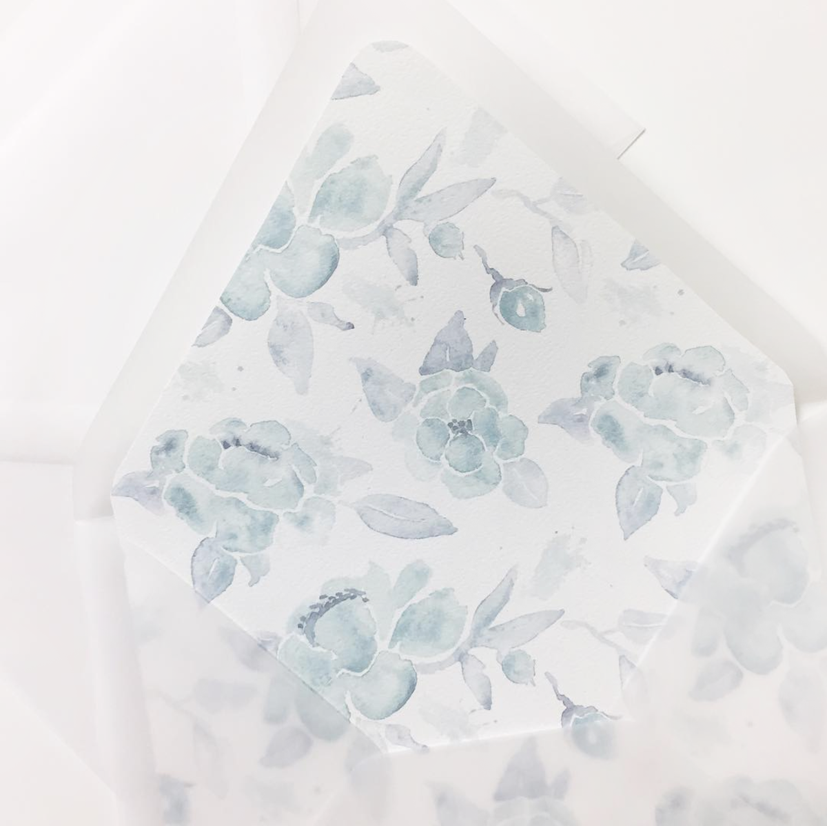 Vellum Envelope with Floral Envelope Liner by The Aerialist Press