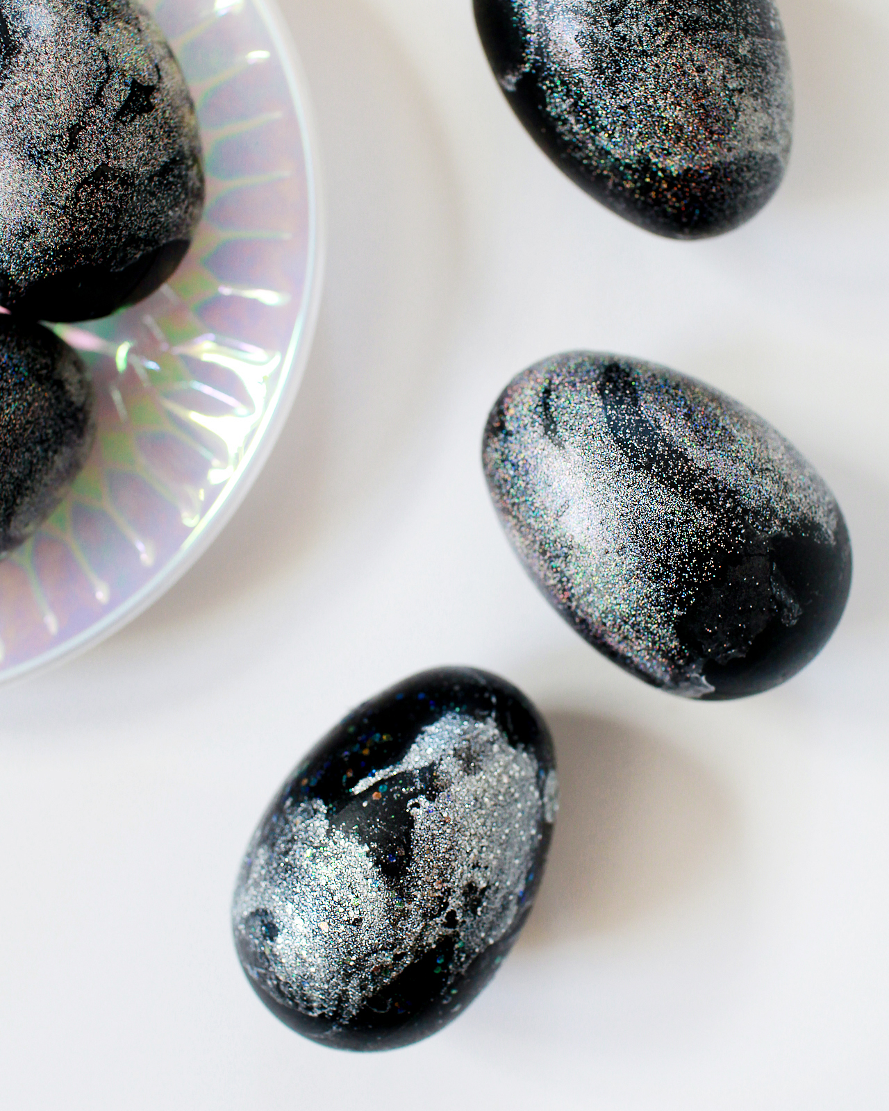 DIY Hologram Galaxy Easter Eggs