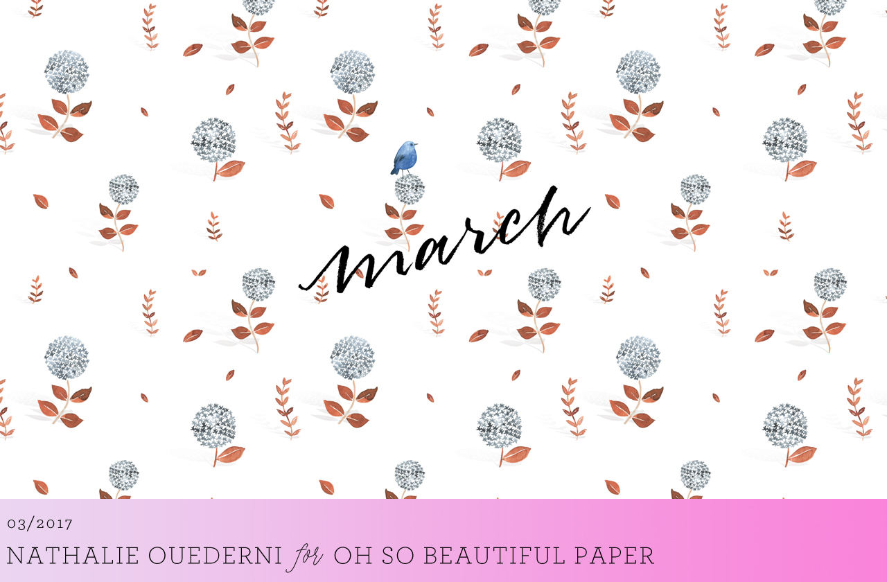March Illustrated Wallpaper by Nathalie Ouederni for Oh So Beautiful Paper