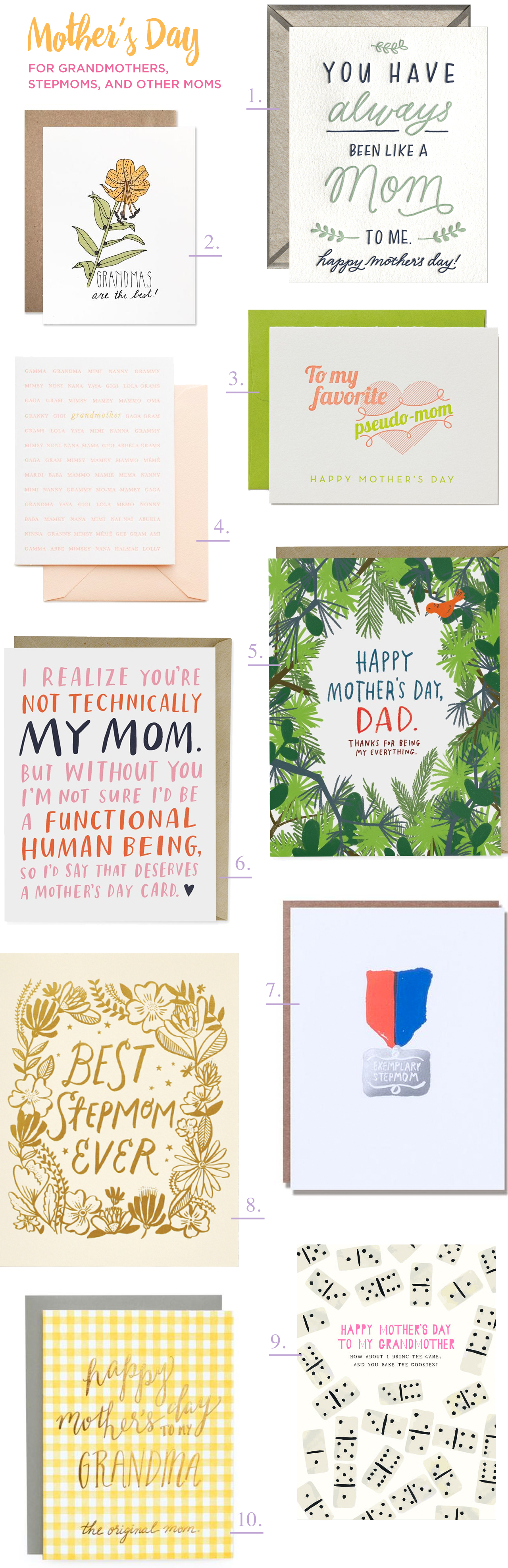 Mother's Day Cards for Grandmothers, Step-Moms, and Other Moms