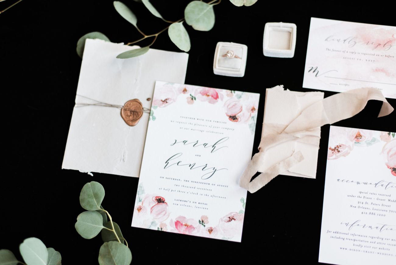 Romantic Watercolor Floral Wedding Invitations