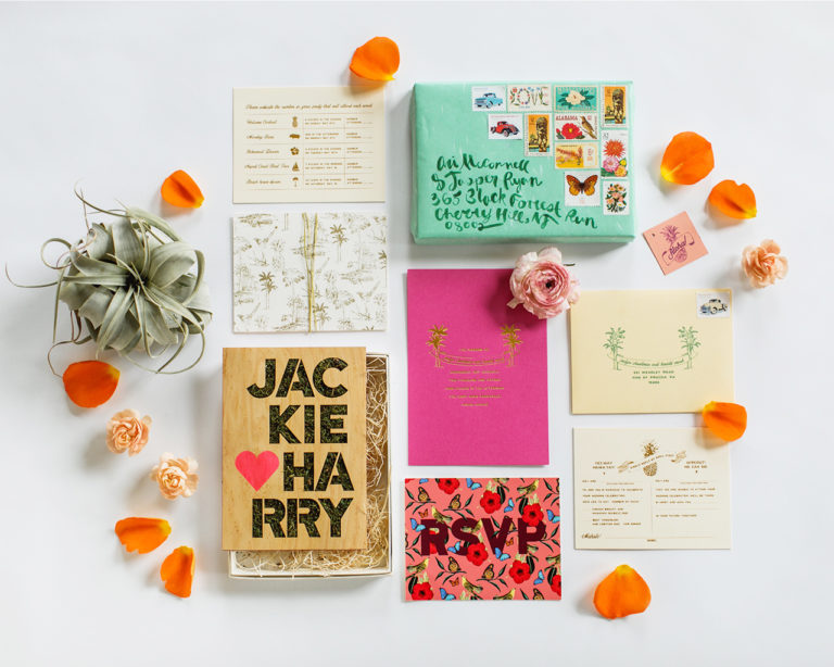 Vibrant Tropical Hawaiian Wedding Invitations
