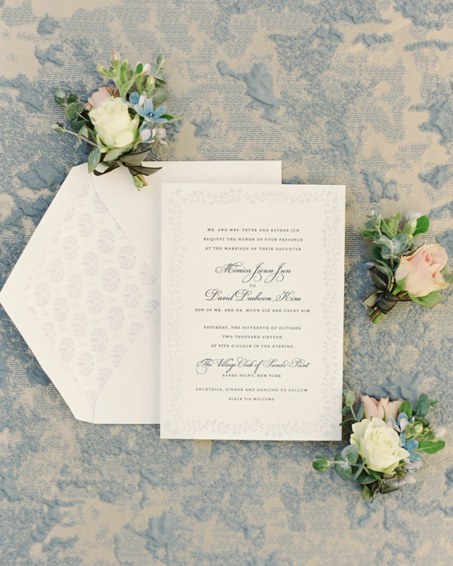 Classic and Romantic Dusty Blue Wedding Invitations