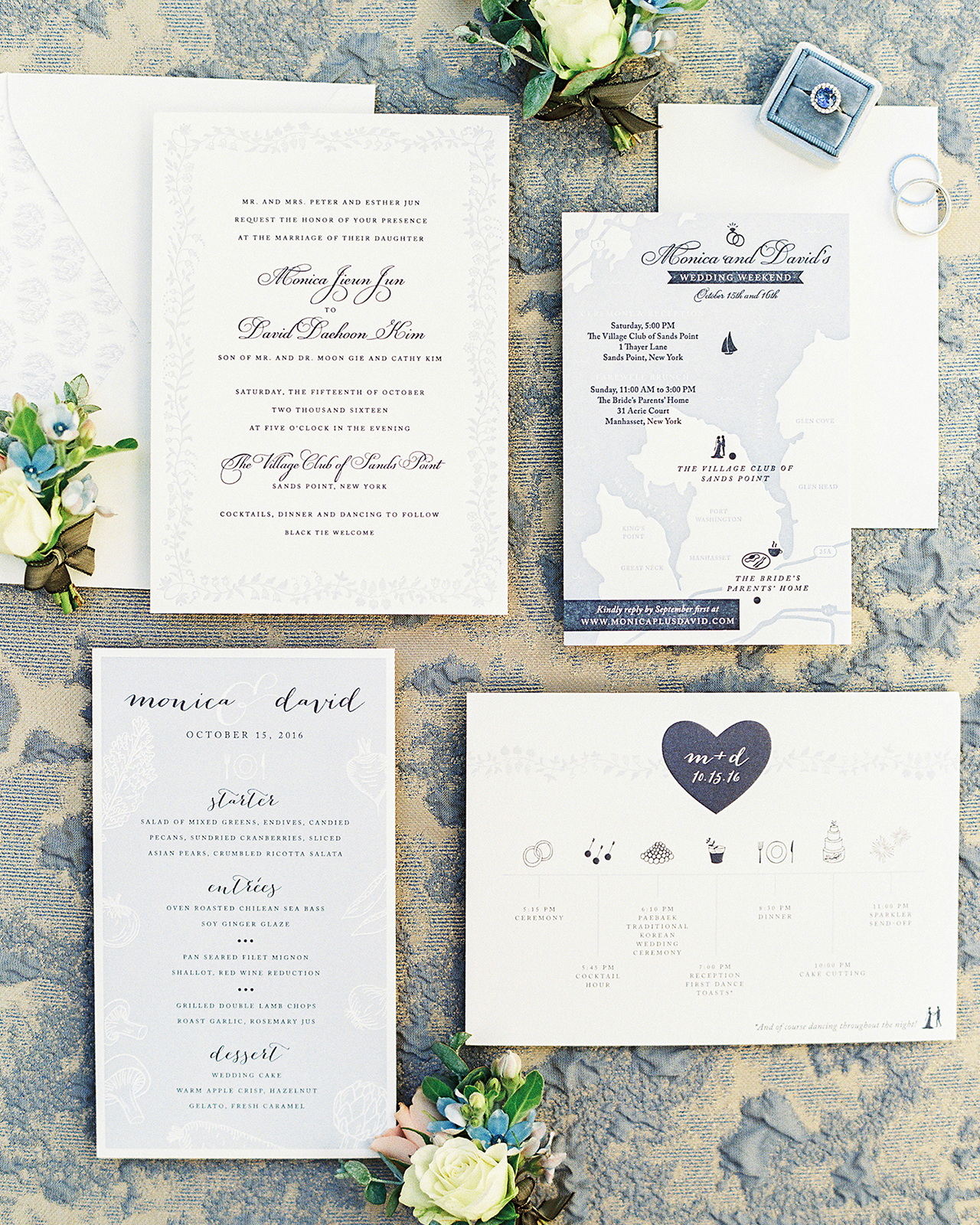 Classic and Romantic Dusty Blue Wedding Invitations by Fourteen-Forty