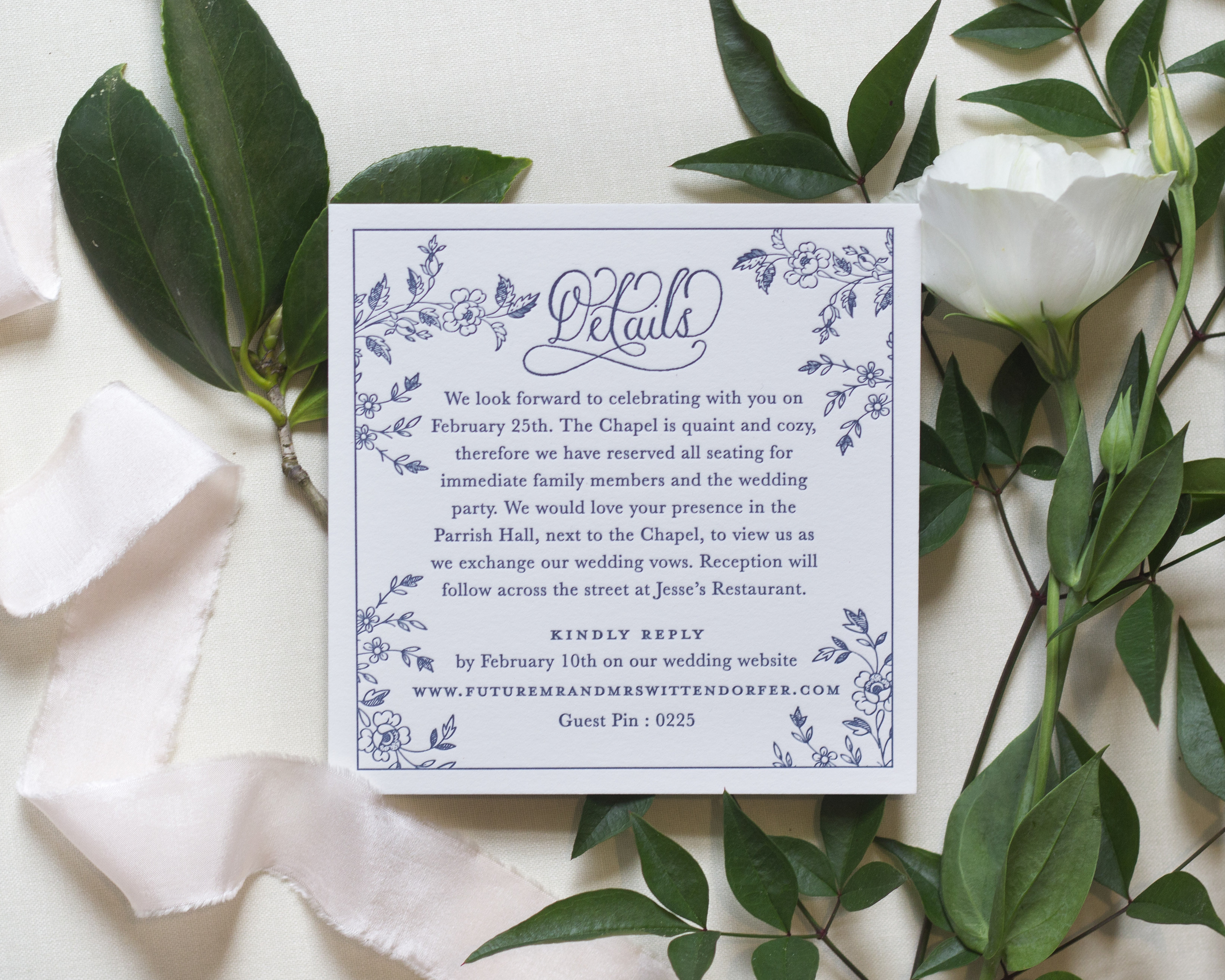 Regal Navy and Gold Foil Calligraphy Wedding Invitations by Kara Anne Paper