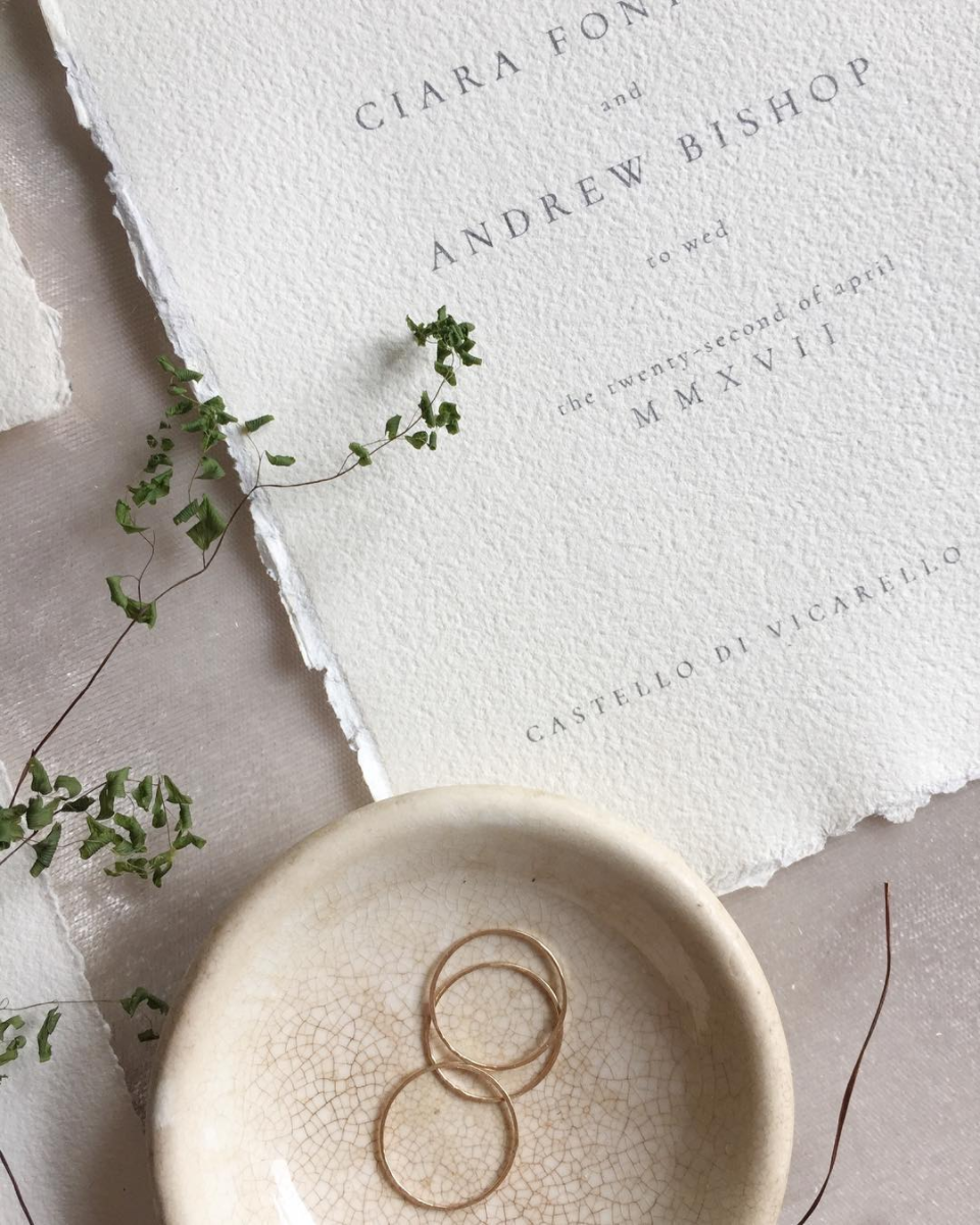 Wedding Invitation on Handmade Paper by Jenny Sanders of Graceline
