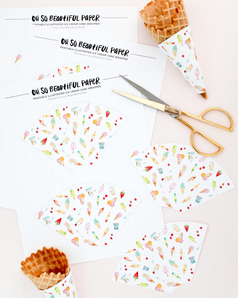 printable-illustrated-ice-cream-cone-wrappers