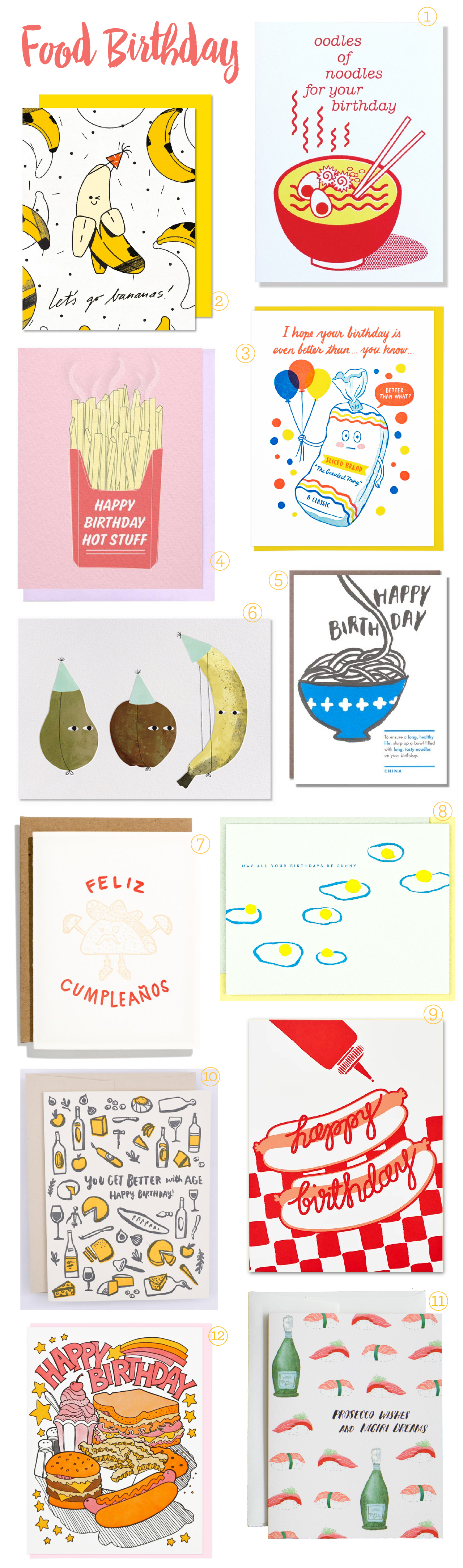 Food Birthday Cards