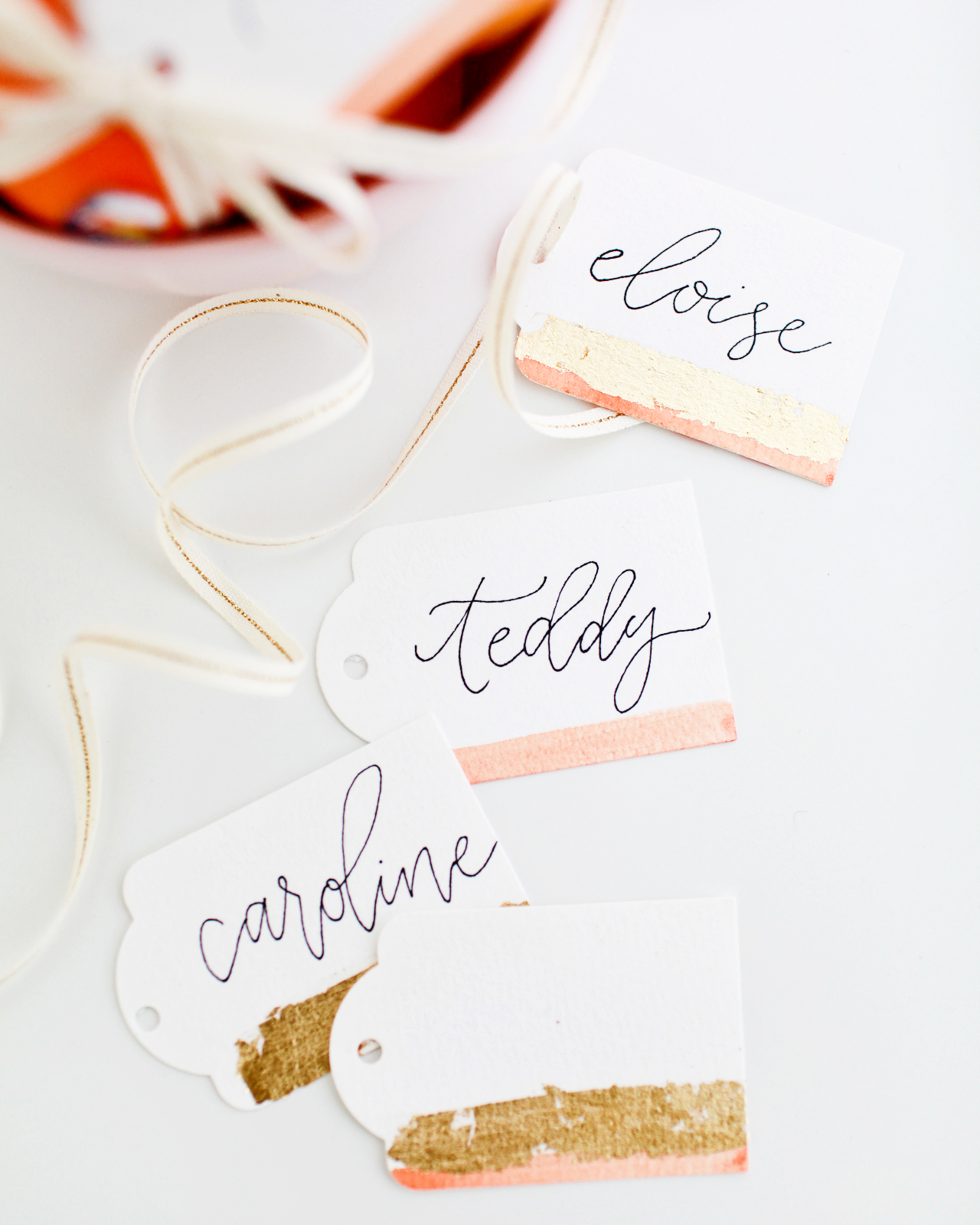 DIY Watercolor and Gold Leaf Gift Tags